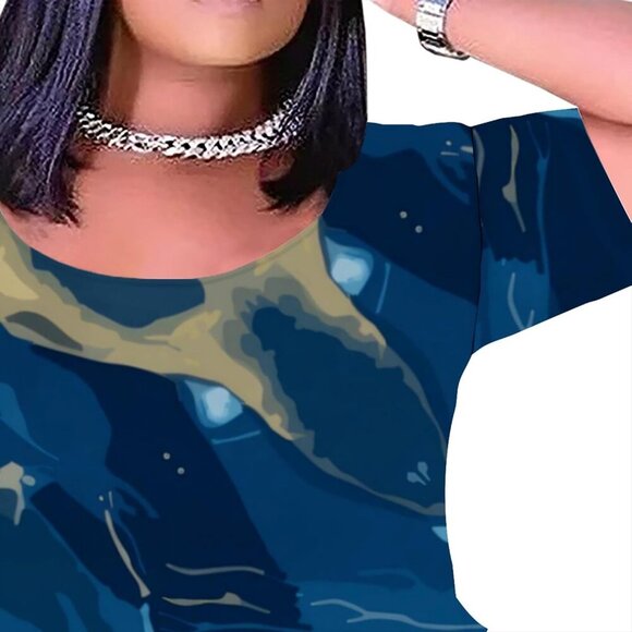 Plus Size Maxi Dress Women's Summer Casual Vivid Prints Oversized Relaxed - Picture 6 of 8